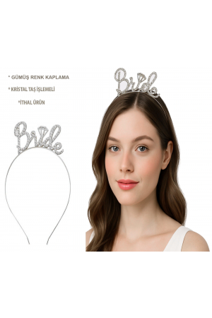 Gümüş Renkli Taşlı “bride” Gelin Tacı – El Yazısı Yazı Tipi&hellip;