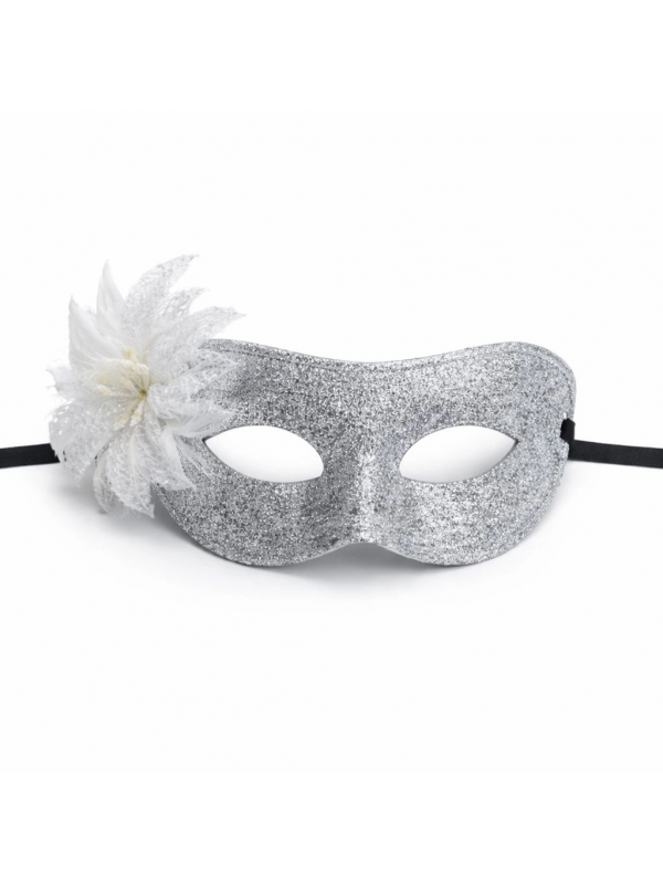 Gümüş Simli Tüylü Balo Maskesi – Kadın Parti & Maskeli Balo Ma&hellip;