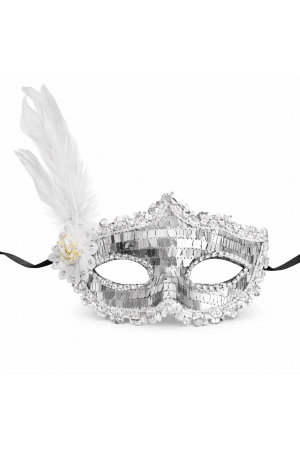 Gümüş Tüylü Payetli Lüks TaÅŸlı Parti Maskesi… Gümüş Tüylü Payetli Lüks TaÅŸlı Parti Maskesi…