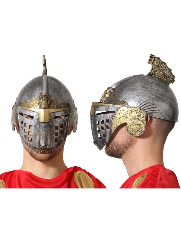 Gümüş Üzeri Altın Renk Oynar Başlıklı Romalı Bizans Kaskı Miğfe… Gümüş Üzeri Altın Renk Oynar Başlıklı Romalı Bizans Kaskı Miğfe…