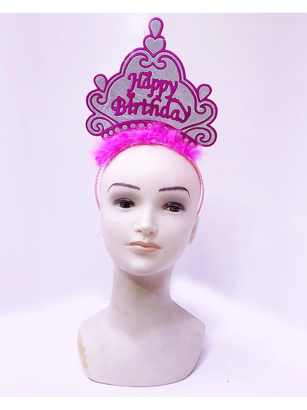 Happy Birthday Neon Pembe Renk Doğum Günü Tacı 24x15 Cm&hellip;