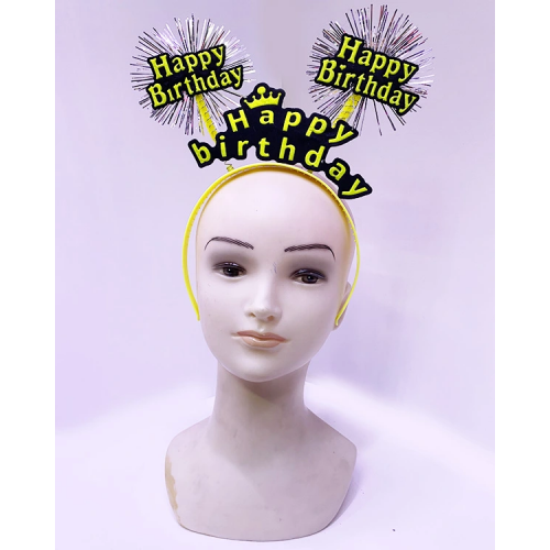 Happy Birthday Püsküllü Neon Sarı Renk Doğum Günü Tacı 22x19 Cm Happy Birthday Püsküllü Neon Sarı Renk Doğum Günü Tacı 22x19 Cm