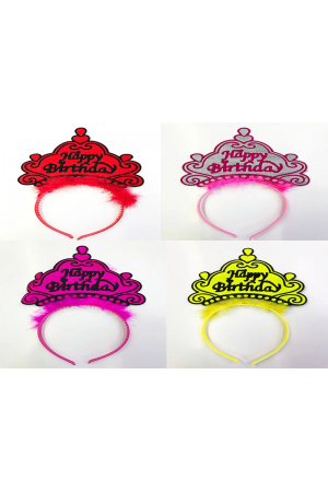 Happy Birthday Yazılı Neon Renk Taç 12 Adet&hellip;