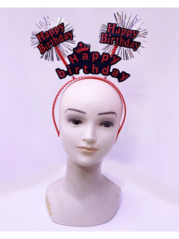 Happy Birthday Yazılı Püsküllü Neon Kırmızı Renk Doğum Günü Tac&hellip;