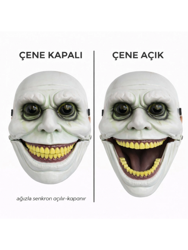 Hareketli Çene Mekanizmalı Korku Maskesi Yeşil&hellip;