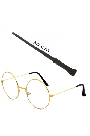 Harry Potter Asası 30 Cm Ve Metal Harry Potter Gözlüğü&hellip;
