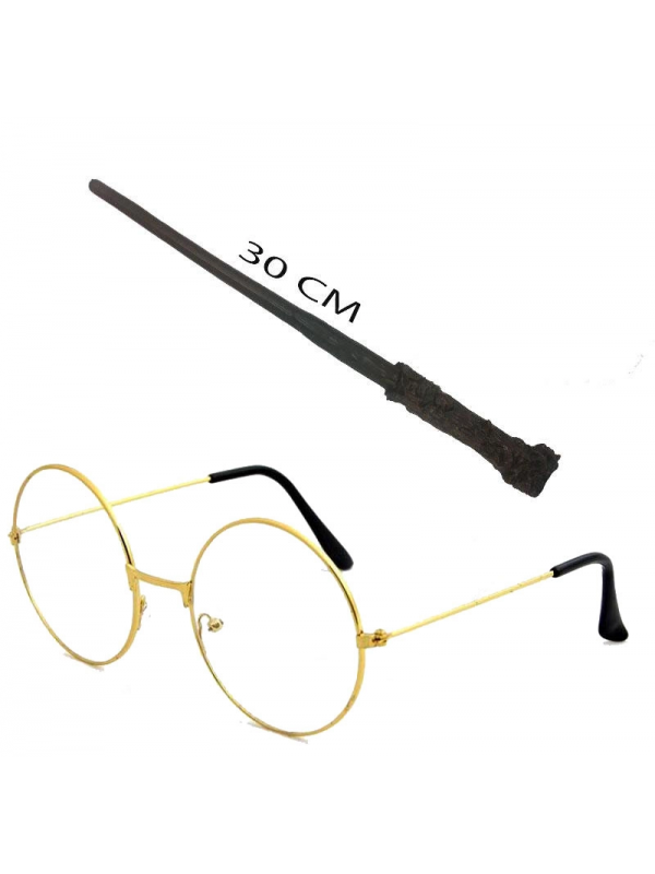 Harry Potter Asası 30 Cm Ve Metal Harry Potter Gözlüğü&hellip;