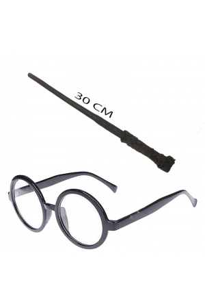 Harry Potter Asası 30 Cm Ve Siyah Çerçeveli Harry Potter Gözlüğü Se&hellip;