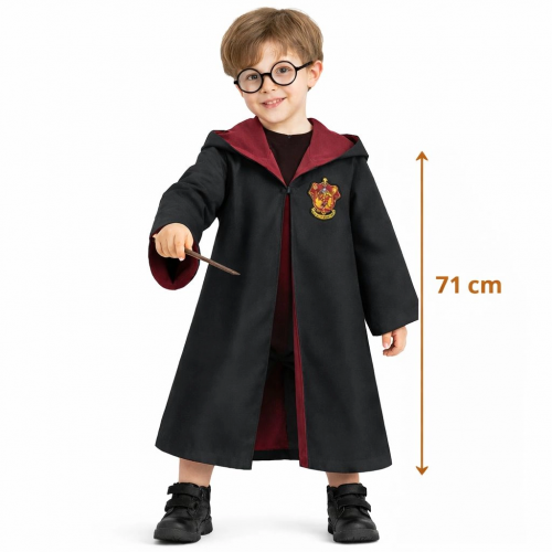 Harry Potter Çocuk Bebek Kostüm Seti – Asa Gözlük Pelerin 71 Cm (2-4 Yaş)