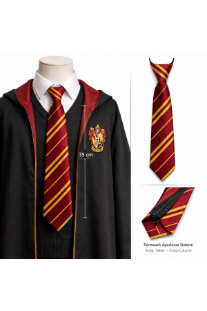 Harry Potter Gryffindor Fermuarlı Ayarlanabilir Kravat&hellip;