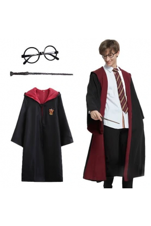 Harry Potter Gryffindor Kapişonlu Çocuk Kostüm + Asa + Gözlük Seti 11… Harry Potter Gryffindor Kapişonlu Çocuk Kostüm + Asa + Gözlük Seti 11…