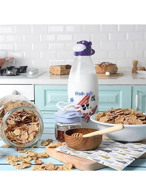 İnek Tasarımlı Sevimli Cam Suluk - Süt Şişesi 1000 Ml… İnek Tasarımlı Sevimli Cam Suluk - Süt Şişesi 1000 Ml…