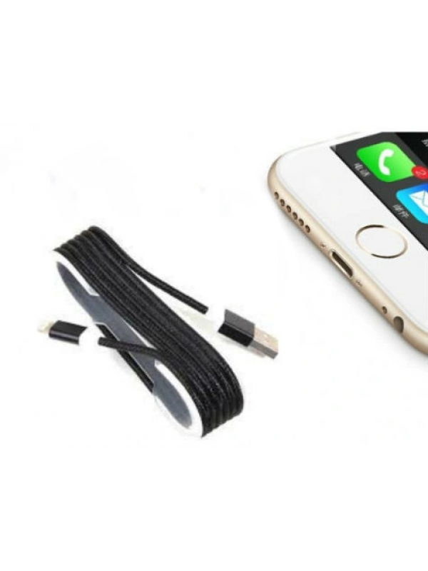 İphone Örgü Şeklinde Renkli Çelik Şarj Data Kablosu - Siyah&hellip;