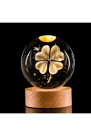 Işıklı Yonca Tasarımlı Cam Küre…