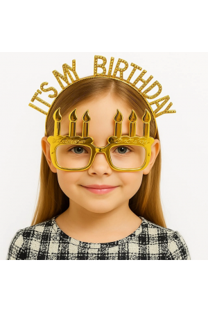İt's My Birthday Yazılı Taç Ve Mum Şekilli Gözlük Seti Alt�&hellip;