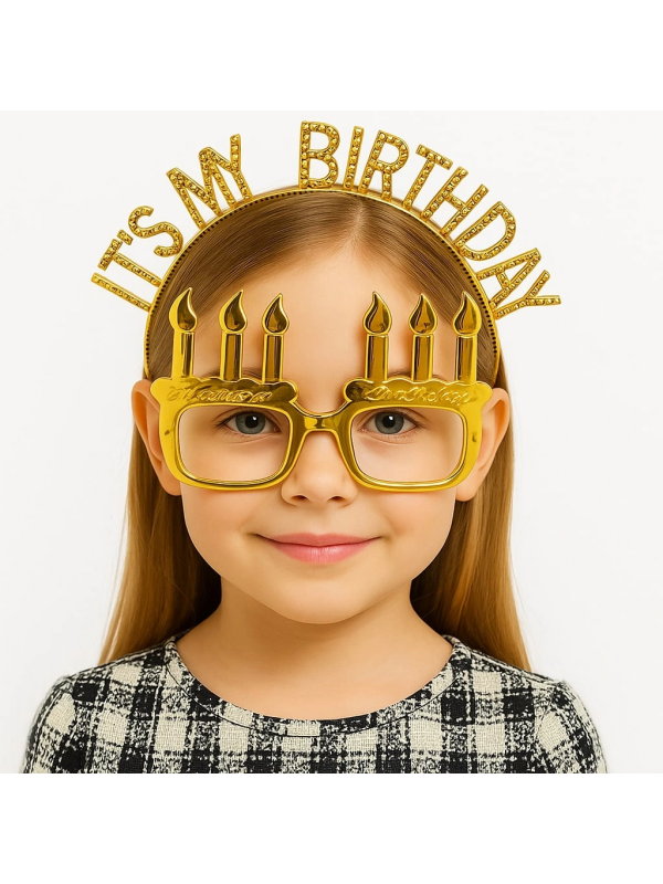 İt's My Birthday Yazılı Taç Ve Mum Şekilli Gözlük Seti Alt�&hellip;