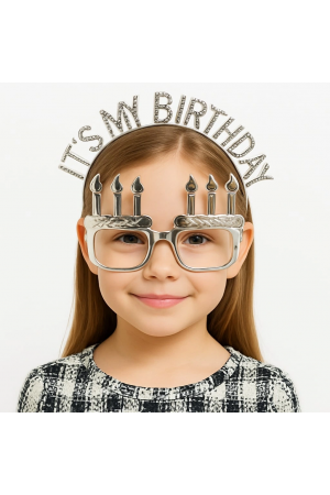 İt's My Birthday Yazılı Taç Ve Mum Şekilli Gözlük Seti Güm&hellip;