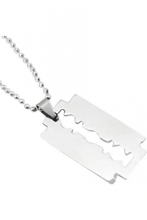 Jilet Çelik Kolye - Jilet Model Paslanmaz Gümüş Renk Çelik Kolye&hellip;