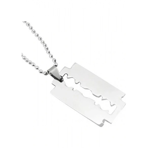 Jilet Çelik Kolye - Jilet Model Paslanmaz Gümüş Renk Çelik Kolye Jilet Çelik Kolye - Jilet Model Paslanmaz Gümüş Renk Çelik Kolye