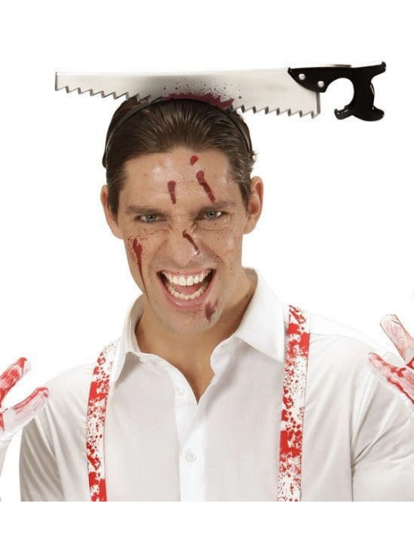 Kafaya Saplanmış Halloween Kanlı Testere Şaka Tacı&hellip;