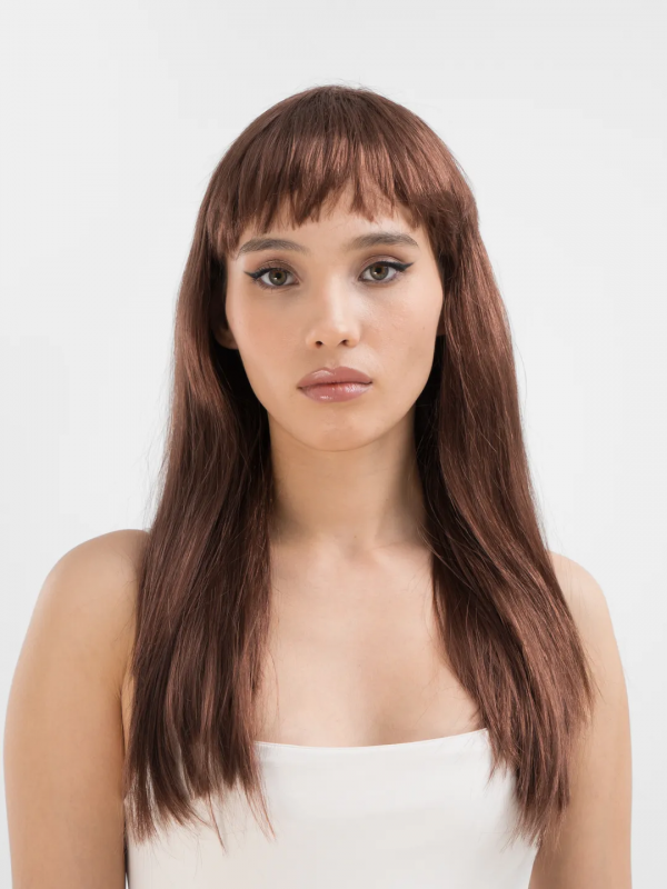 Kahve Renk Uzun Düz Parti Peruğu - Uzun Kahverengi Peruk&hellip;