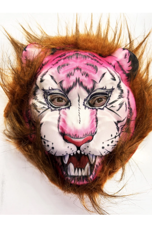 Kahverengi Saçlı Pembe Yüz Kurt Maske Kaplan Maske Mega Peluş 26 No&hellip;