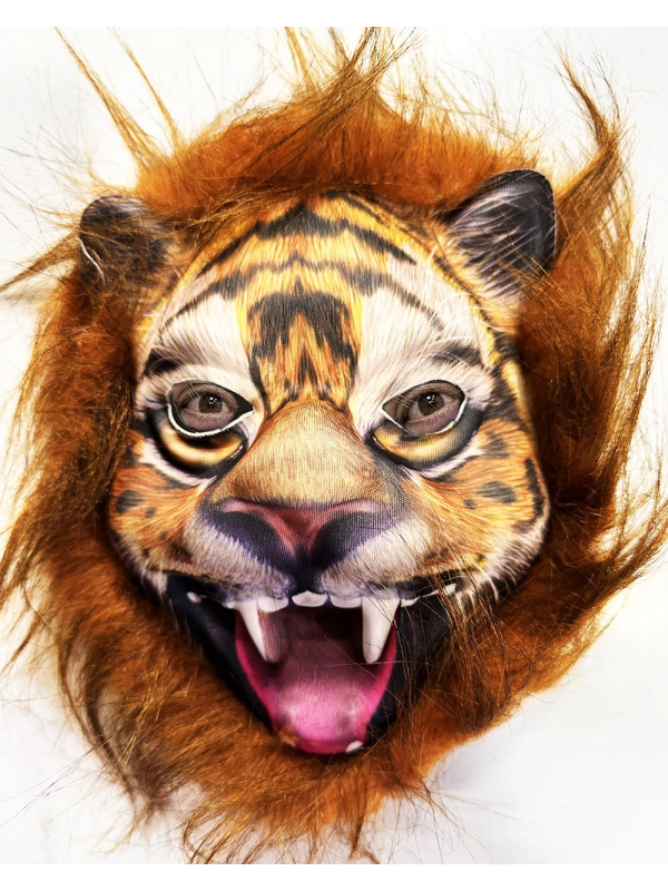 Kahverengi Saçlı Yeleli Aslan Kaplan Kurt Maskesi Mega Peluş 28 No&hellip;