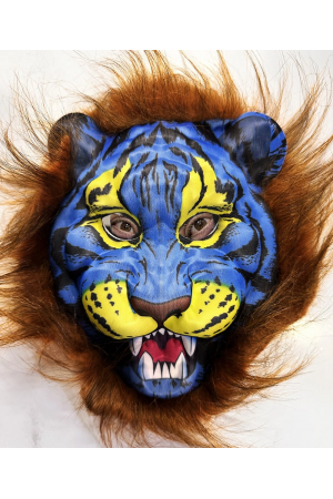 Kahverengi Yeleli Saçlı Mavi Yüzlü Kurt Kaplan Maskesi Mega Peluş 38 &hellip;