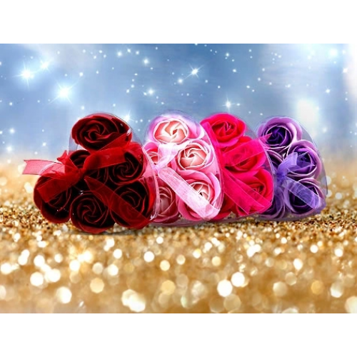 Kalp Kutulu Gül Şeklinde Sabun Kalp Kutulu Gül Şeklinde Sabun