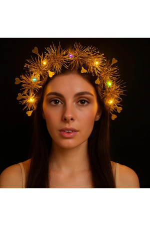 Kalp Püsküllü Gece Parıltısı 3 Modlu Led'li Işıklı Taç A&hellip;