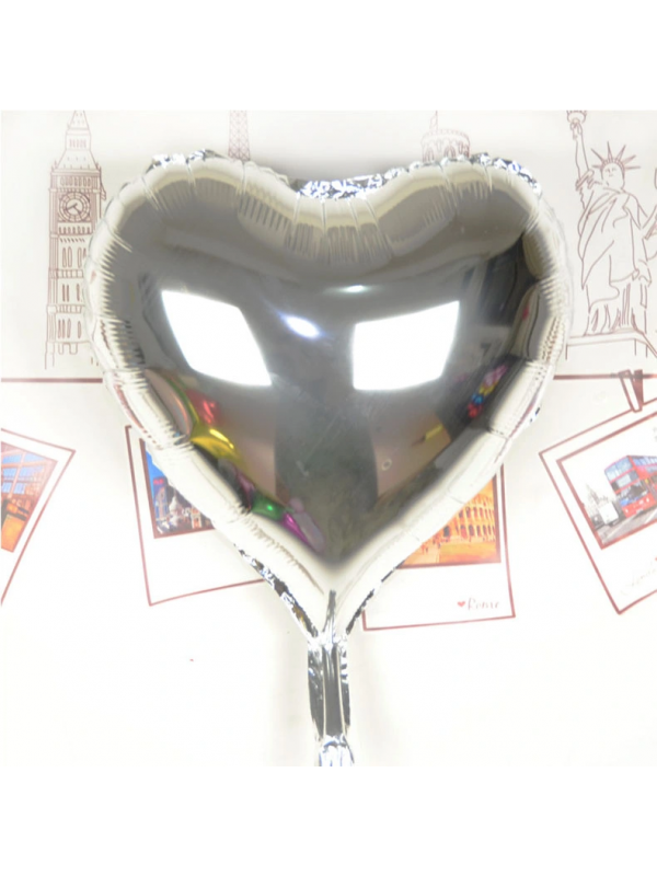 Kalp Uçan Balon Folyo Gümüş 80 Cm 32 İnç&hellip;