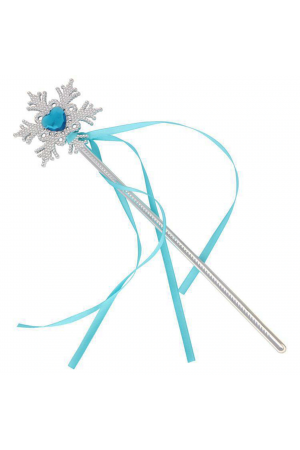 Kar Taneli Mavi Kalp Taşlı Saten Kurdeleli Karlar Ülkesi Elsa Asası So&hellip;