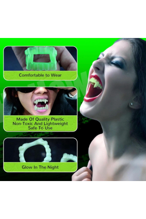 Karanlıkta Parlayan Fosforlu Çift Damak Takma Vampir Dişi&hellip;