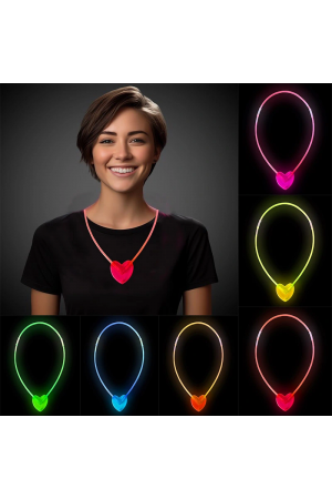 Karanlıkta Yanan Glow Kalp Şekilli Kolye 6 Renk 6 Adet&hellip;