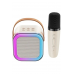 Karaoke Kablosuz Hoparlör Mikrofonlu Rgb Işıklı Bluetooth Speaker Tf Kart/usb Beyaz