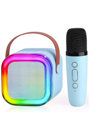Karaoke Kablosuz Hoparlör Mikrofonlu Rgb Işıklı Bluetooth Speaker …