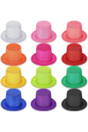 Karışık Renk Simli Silindir Parti Şapkaları (12 Adet)&hellip;