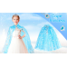 Karlar Ülkesi Elsa Frozen Mavi Pelerin – 80 Cm Kar Desenli Çocuk Pelerini ( Taç Hariç )