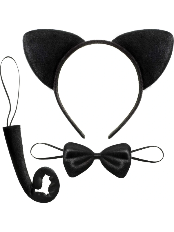 Kedi Kostüm Taç Kuyruk Papyon Seti 1 Adet&hellip;