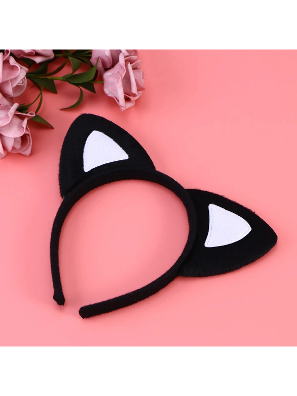 Kedi Kulak Taç Siyah İçi Beyaz Renk Pofuduk 15x17 Cm&hellip;