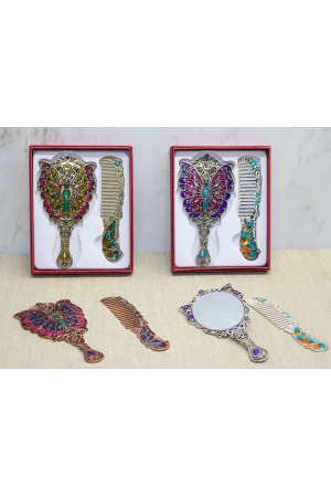 Kelebek Ayna Ve Tarak Seti Küçük Boy Alk4992… Kelebek Ayna Ve Tarak Seti Küçük Boy Alk4992…