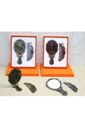 Kelebek Katlanabilir Ayna Ve Tarak Seti Orta Boy Alk4985&hellip;