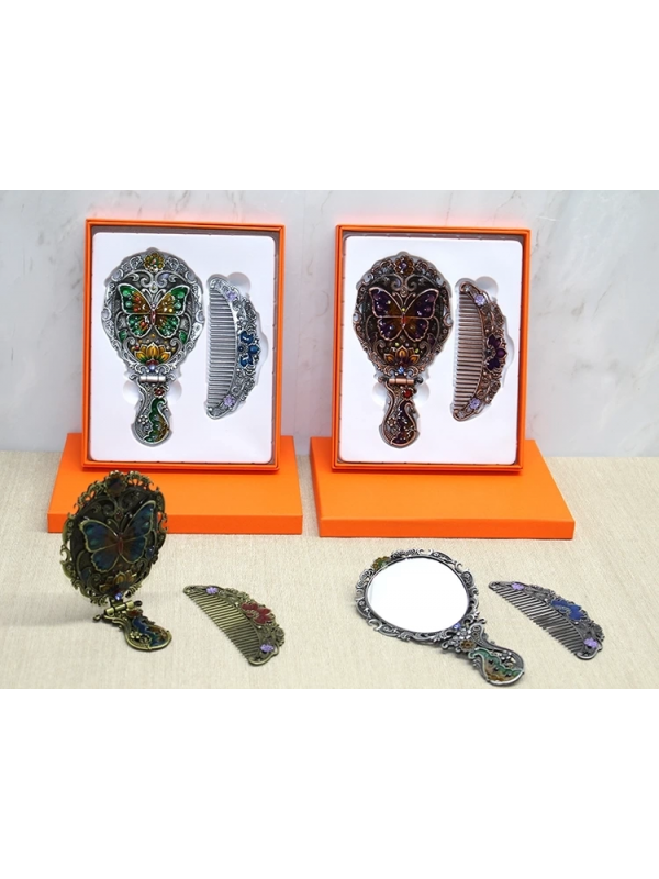 Kelebek Katlanabilir Ayna Ve Tarak Seti Orta Boy Alk4985&hellip;