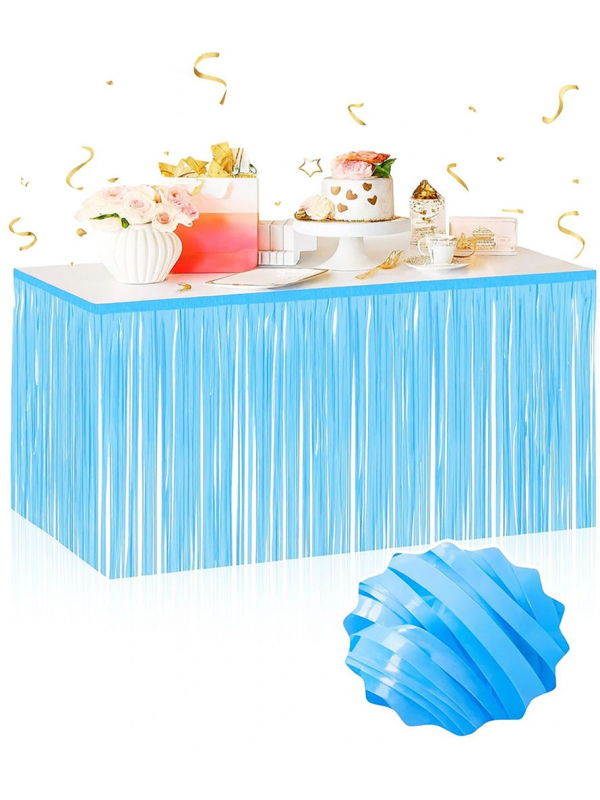Kendinden Yapışkanlı Makaron Mavi Püsküllü Masa Eteği – 75 X 275 &hellip;