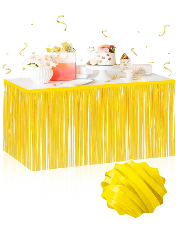 Kendinden Yapışkanlı Makaron Sarı Püsküllü Masa Eteği – 75 X 275&hellip;