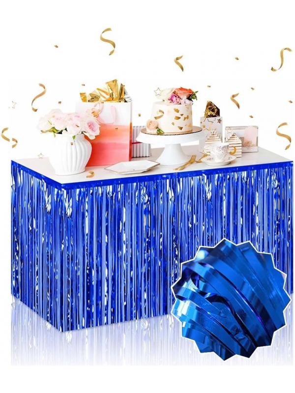 Kendinden Yapışkanlı Mavi Metalize Püsküllü Masa Eteği – 75 X 275&hellip;