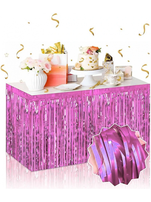 Kendinden Yapışkanlı Pembe Metalize Püsküllü Masa Eteği – 75 X 27&hellip;