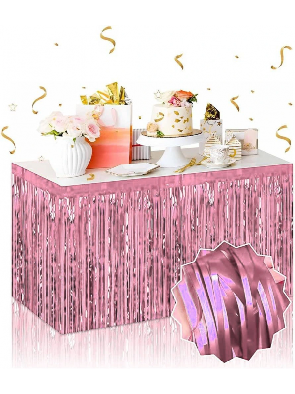 Kendinden Yapışkanlı Rose Gold Metalize Püsküllü Masa Eteği – 75 … Kendinden Yapışkanlı Rose Gold Metalize Püsküllü Masa Eteği – 75 …