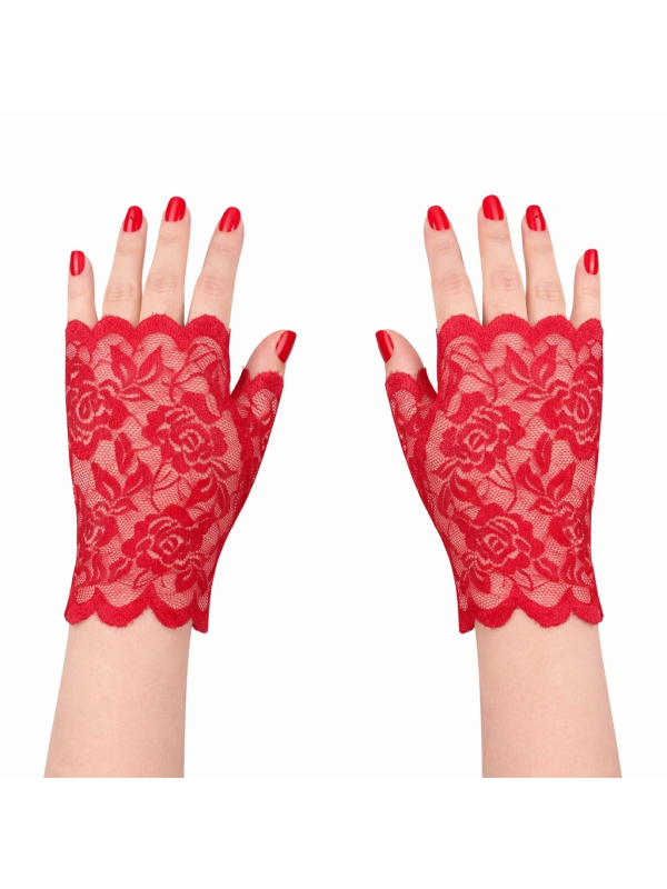 Kırmızı Dantel Parmaksız Kısa Eldiven… Kırmızı Dantel Parmaksız Kısa Eldiven…