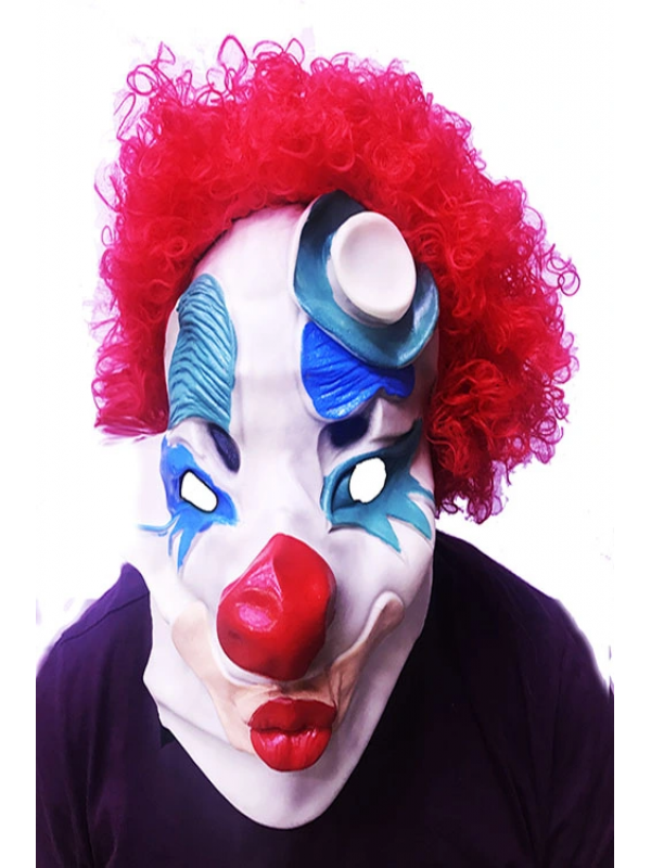 Kırmızı Renk Afro Bonus Peruklu Palyaço Lateks Et Maske&hellip;